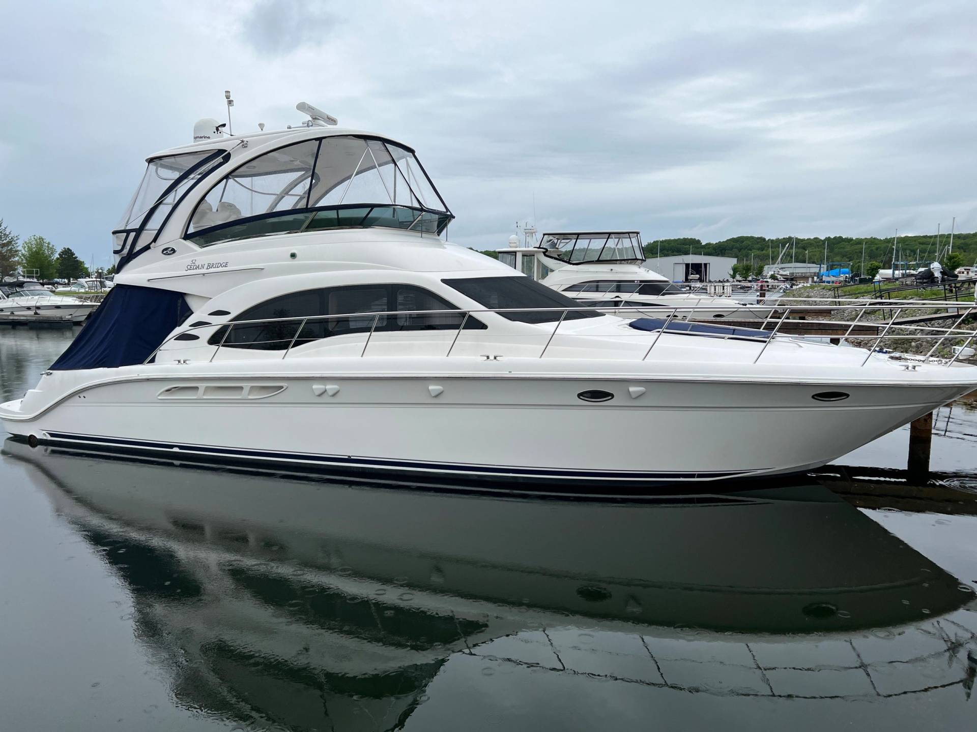 Delivery yacht at dock